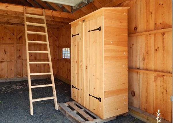 2x4 Garden Closet is constructed of pine tongue and groove lumber