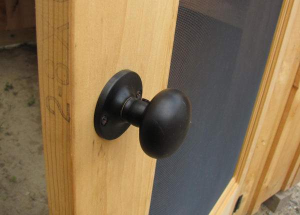 Exterior door handle that comes with the deluxe door hardware kit.