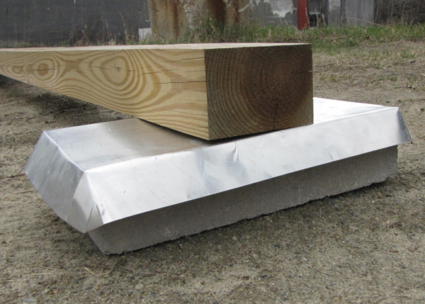 Aluminum Termite Shield to prevent termite damage to your wooden shed, cabin, cottage or barn. 18.5"x10"x2".