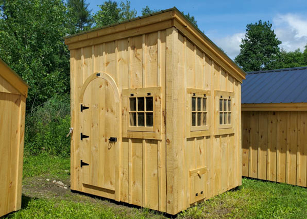 We love how this tiny shed was converted into a chicken coop.