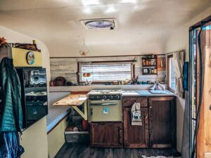 compact tiny house kitchen interior