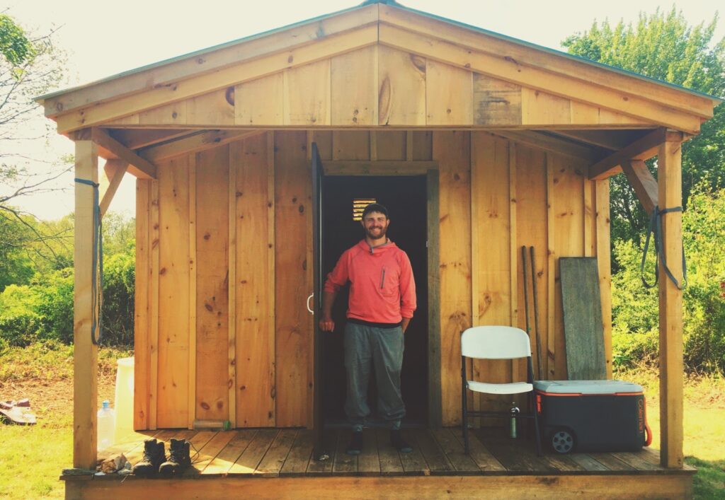 Building a cabin on Little Chebeague Island