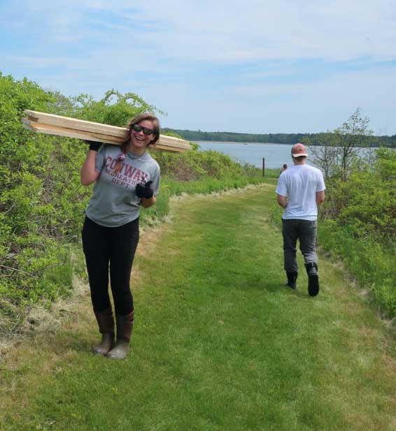 Building a cabin on Little Chebeague Island