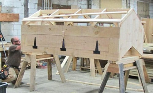 assembly-of-cupola-post-and-beam-sugar-shack-part, prefab shed kits