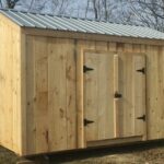 140 square foot storage shed with post and beam construction.