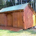 10x16 Three Sled Shed - Stained