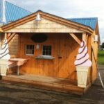 The Potting Fort converted into a vending booth for selling icecream