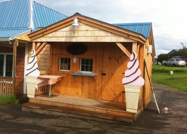 The Potting Fort converted into a vending booth for selling icecream