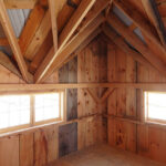 12x16 Backyard Retreat includes hinged barn sash windows and 3/4" CDX plywood decking