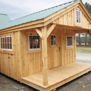 12x20 Bunkhouse with extra windows. The loft and porch are included.