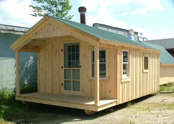 12x20 Home Office converted into a four season cabin with insulated windows and door