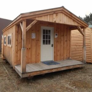 12x20 Home Office with nine-lite insulated steel door and insulated slider windows