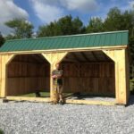 12x20 Standard Run In post and beam portable horse barn and shelter