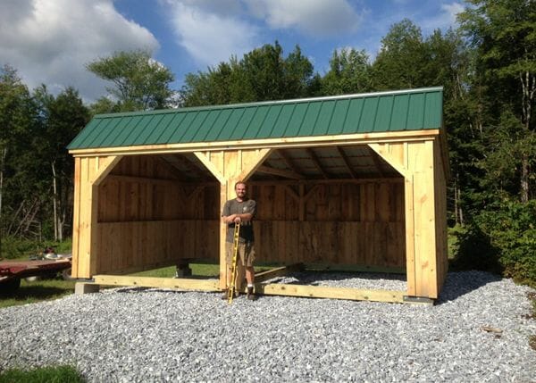 12x20 Standard Run In post and beam portable horse barn and shelter