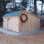 12x20 Three Sled Shed - Decorated for the holidays
