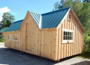 12x24 Xylia constructed as a single season cabin with hinged barn sash windows