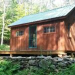 16x20 Vermont Cottage B post and beam cabin with pine board and batten siding