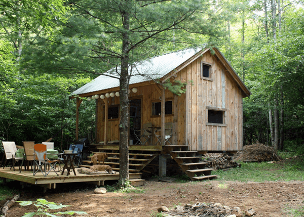 The Vermont Cottage as a beach house or ocean bungalow. This tiny home was built near a lake. 