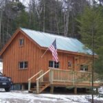 16x20 Vermont Cottage B with an Evergreen corrugated metal roof