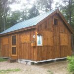 16x20 Vermont Cottage B post and beam summer camp build at a state forest
