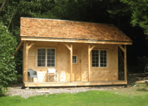 16x20 Vermont Cottage with cedar shingle roof and tongue and groove siding