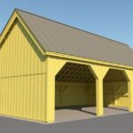 24x36 Equipment Shed drawing with three bays