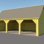 24x36 Equipment Shed with rough sawn hemlock post and beam frame