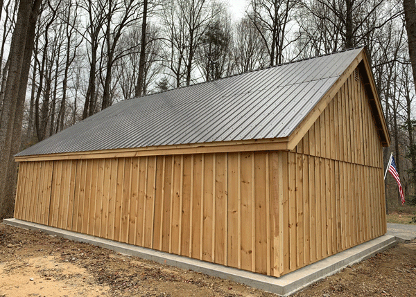24x36 Equipment Shed - Rear Exterior