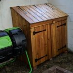 2x4 Garbage Bin - small storage shed for trash and recycling organization.