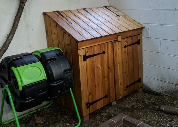 Garbage Bin Storage  Wooden Trash Storage Shed