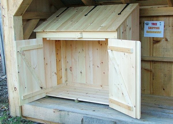 2x4 Garbage Bin includes a pair of double doors