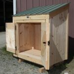 3x5 Garbage Bin small storage shed with green metal roof