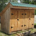 4x10 Garbage Shed with evergreen corrugated metal roof