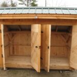 4x10 Garbage Shed with two sets of double doors wide open for a peek at the interior