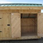 4x10 Garbage Shed with one set of the double doors wide open