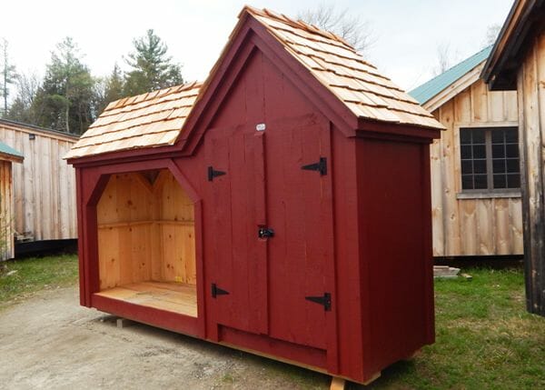 4x14 Vermont Gem post and beam wood shed with cedar shingle roof