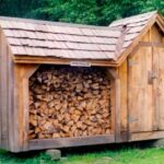 4x14 Vermont Gem firewood shed with 4x4 enclosed storage cloest