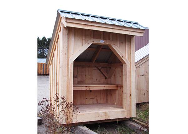 4x6 Bus Stop with green roof and built in bench. A post and beam shelter