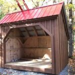 6x10 Woodbin with Autumn Red Roof