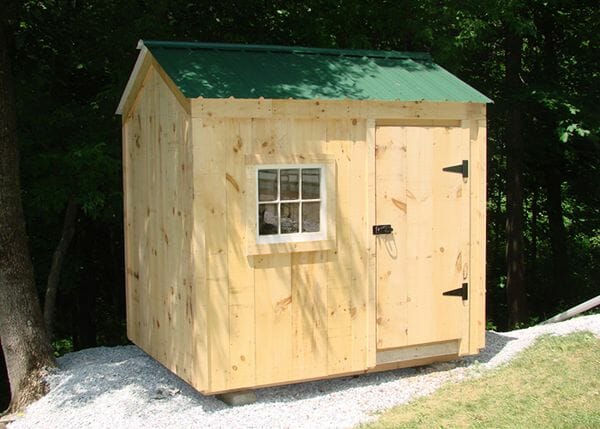6x8 Nantucket is a small post and beam storage shed or playhouse