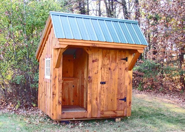 6x8 Weston Potting Shed includes a single side door and a built in workbench