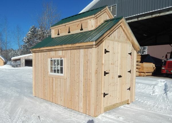 8x12 Sugar Shack with cupola, windows and double doors