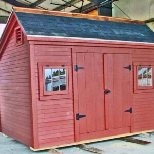 8x12 Church Street painted red shed