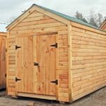 8x12 New Yorker garden shed with horizontal pine siding