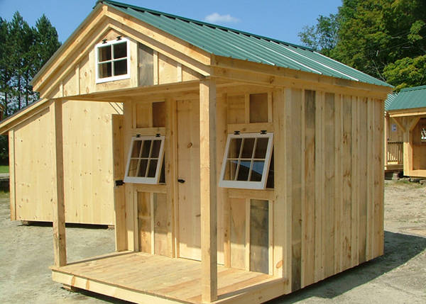 8x12 Bunkhouse - A tiny and cute cottage that includes a porch and a loft