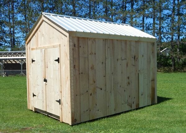 Our 8x12 New Yorker is a post and beam utility shed