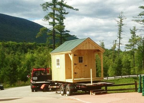 An 8x12 Nook being delivered to it's new home