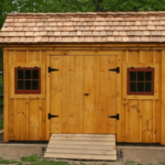8x12 Saltbox with Red Cedar Shingle Roofing