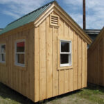 8x12 Saltbox with double pane insulated double hung windows