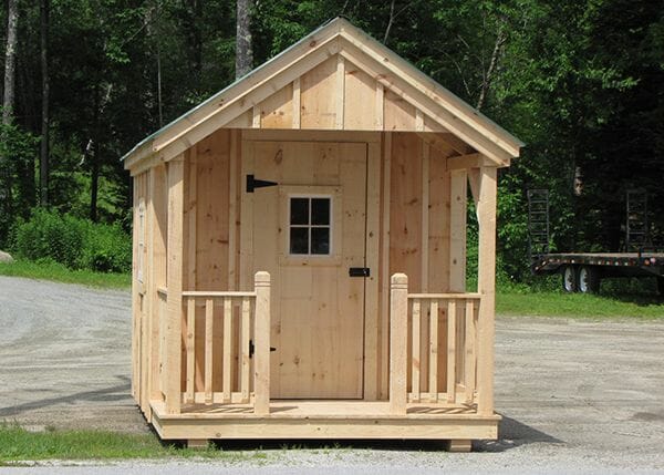 8x12 Garden Shed - standard build with porch railing upgrade